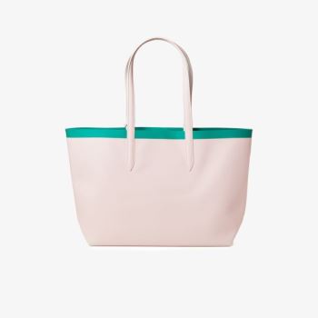 Lacoste Anna Reversible Contrast Band Coated Canvas Tote Bag Dámské - Taška Růžové / Bílé | CZ-1LcRH